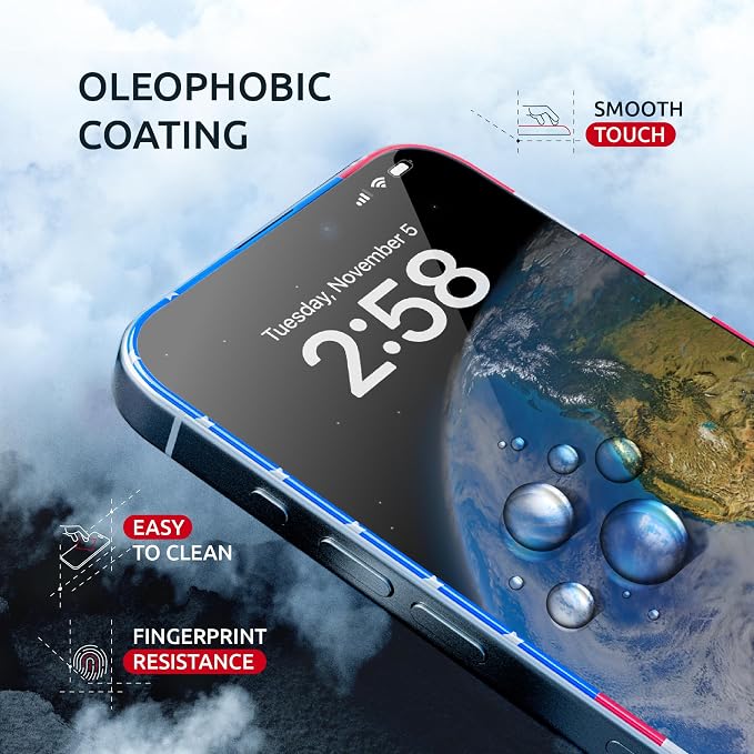 15 Pro Screen Protector for iPhone – USA Flag & Black Frame Design