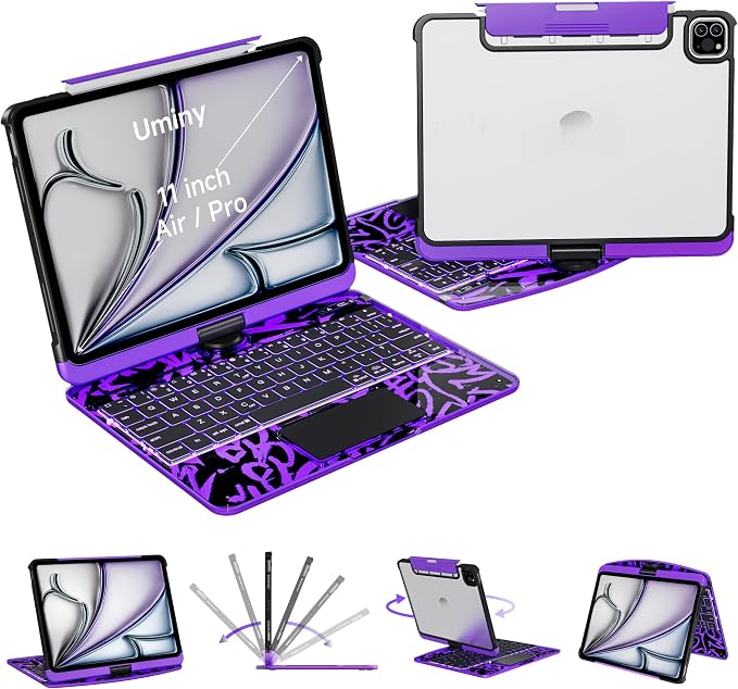 Keyboard Case for iPad 11 inch Pro 4/3/2/1st Gen & 11’’ iPad Air 2025 M3