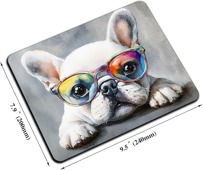 Mouse Pad, Cute Watercolor Bulldog Dog Mouse Pads