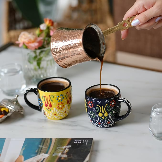 Espresso Cups Set of 2 | 4 oz Small Espresso Cups | Turkish Tea Cups |