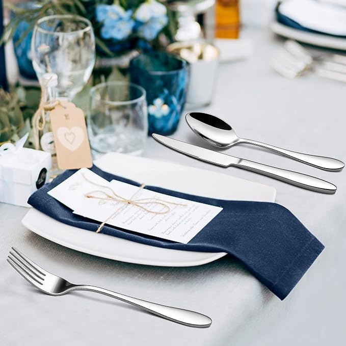 LIANYU 60 Piece Silverware Flatware Set