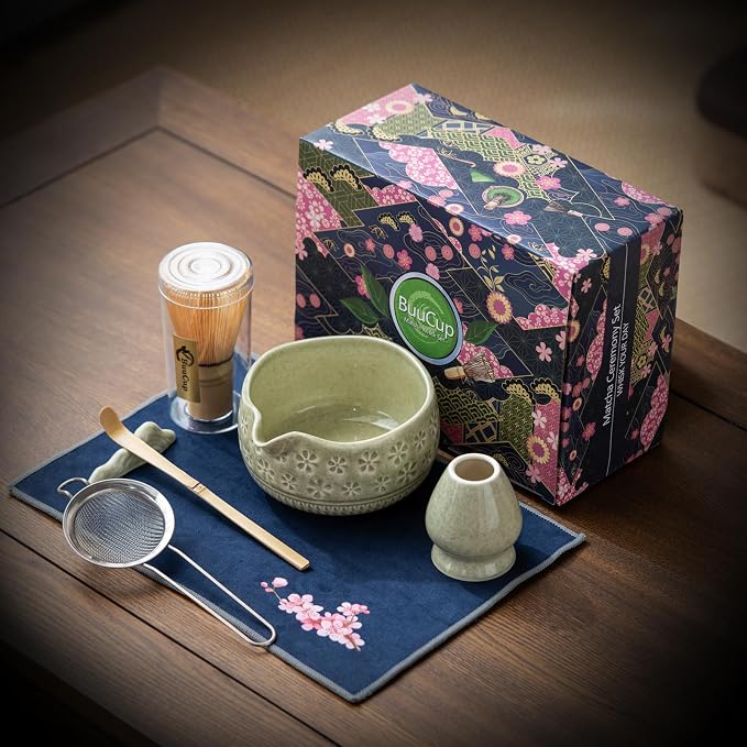 Buucup Matcha Whisk Set, Ceramic Matcha Kit Set