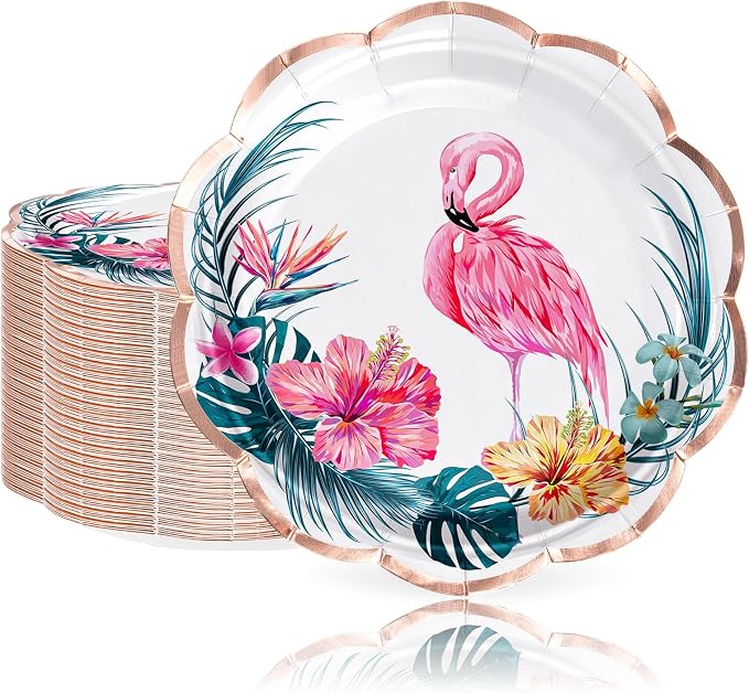 WRAPAHOLIC 25Pcs Summer Paper Plates