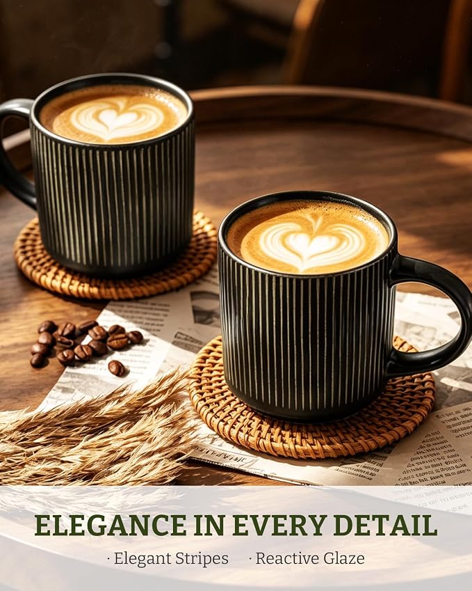 famiware Coffee Mug Set for 6, Star 12 oz Catering Mugs Cup Set