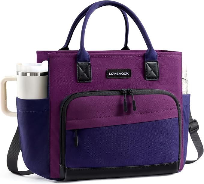 LOVEVOOK Lunch Box for Women, Adult Lunch Bag for Work, Cassis Purple |