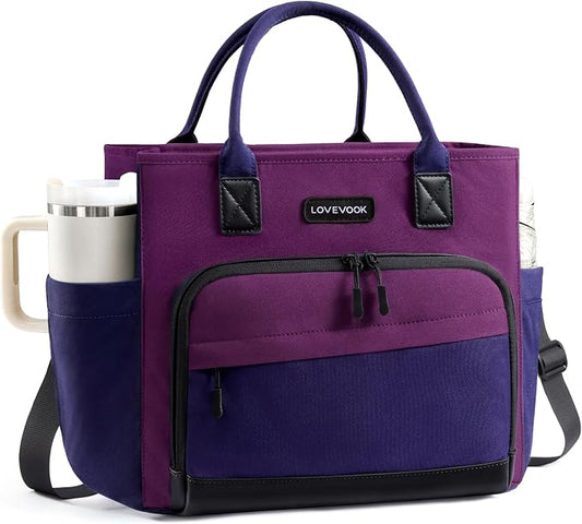 LOVEVOOK Lunch Box for Women, Adult Lunch Bag for Work, Cassis Purple |