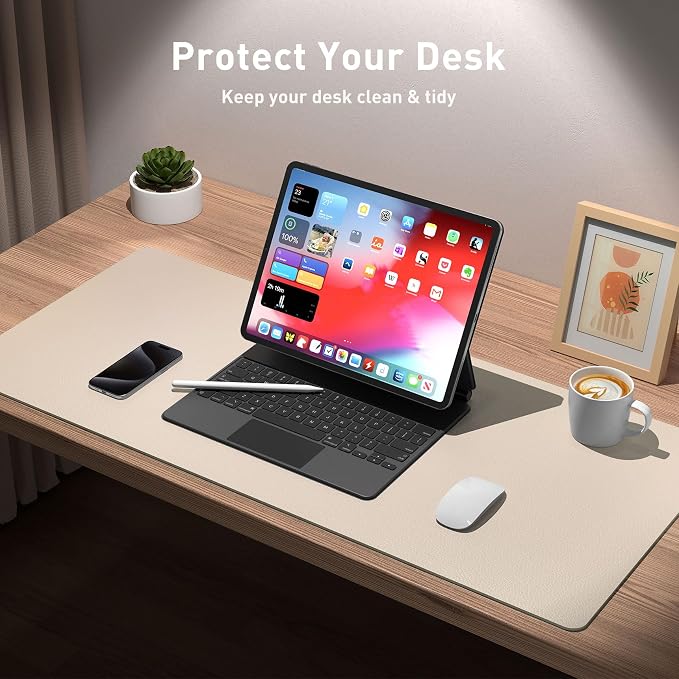 Aothia Large PU Leather Desk Pad Protector – Non-Slip Mouse Pad & Writing Mat