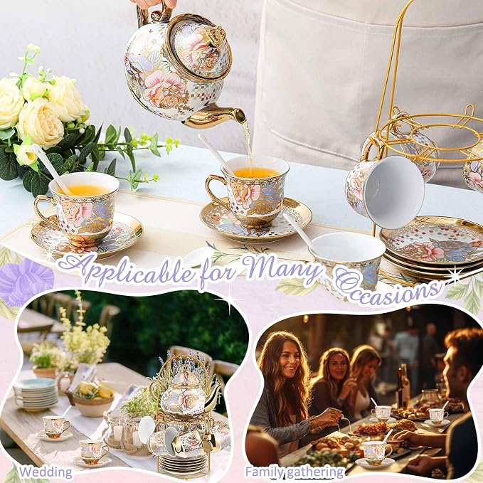 Zhehao 20 Pcs Porcelain Tea Set