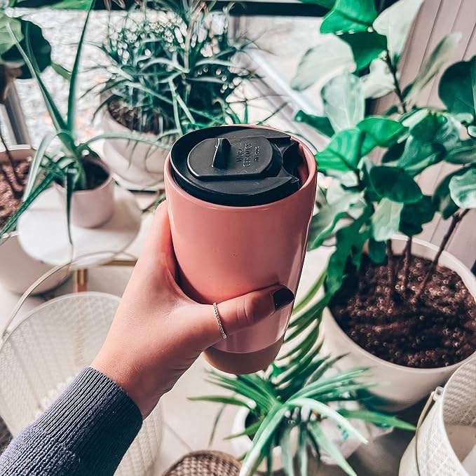 Mora Double Wall Ceramic Coffee Travel Mug