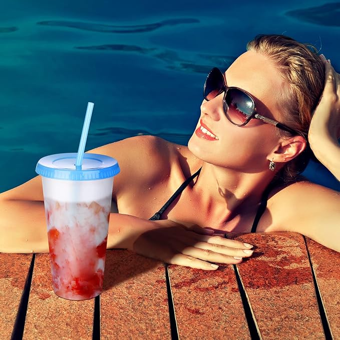 Honeydak 15 Pack Tumbler with Straw and Lid Bulk Cups