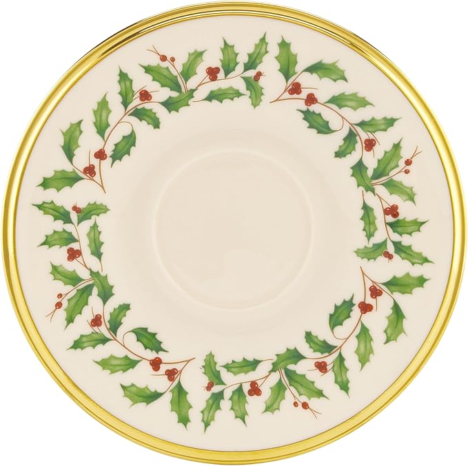 Lenox 146504040 Holiday Tea Saucer, Christmas Theme