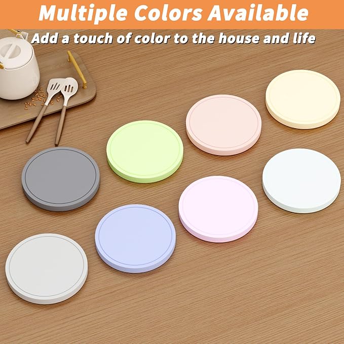 Azhou 6Pcs Drink Coaster with Holder, Lemon-Yellow Absorbent Coasters