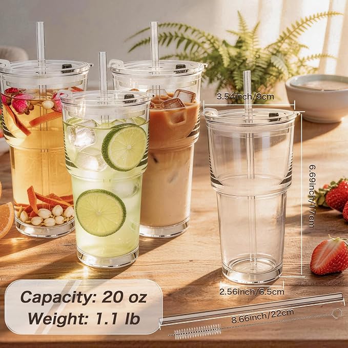 Clear Iced Coffee Cups with Lids