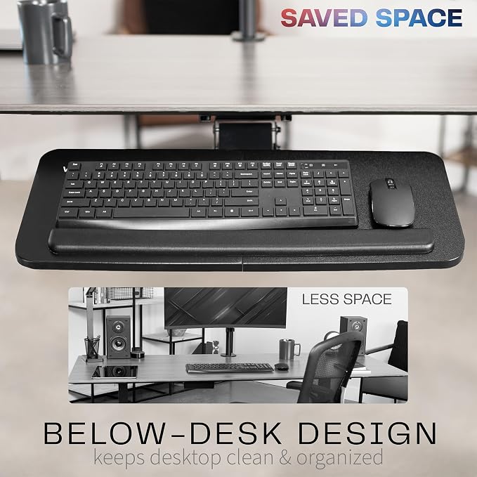 VIVO Adjustable Computer Keyboard & Mouse Platform Tray Ergonomic Under Table