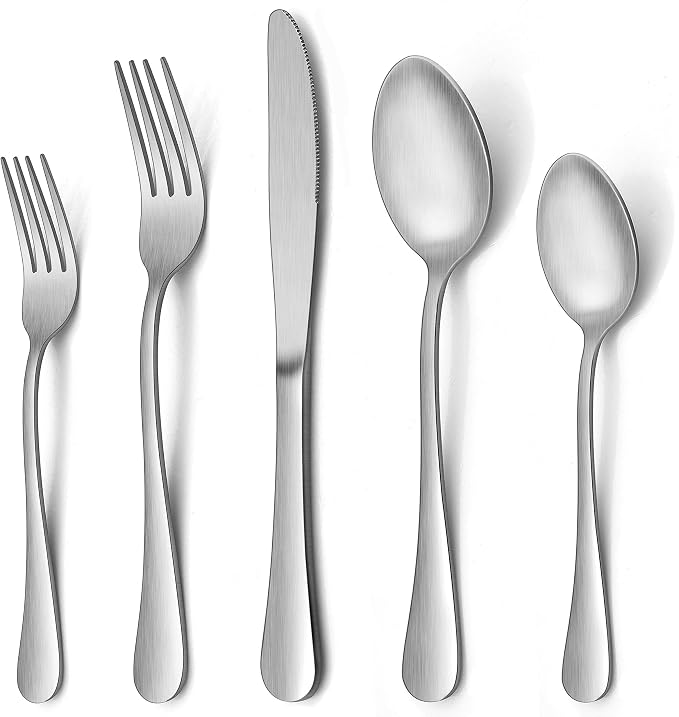 40 Piece Silverware Set, LIANYU Flatware Cutlery Set