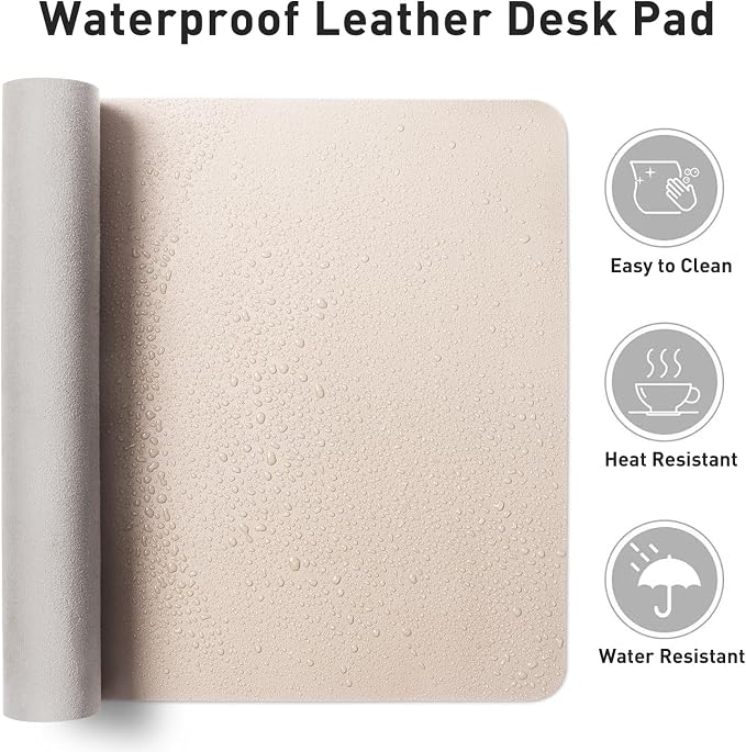 Aothia Large PU Leather Desk Pad Protector – Non-Slip Mouse Pad & Writing Mat