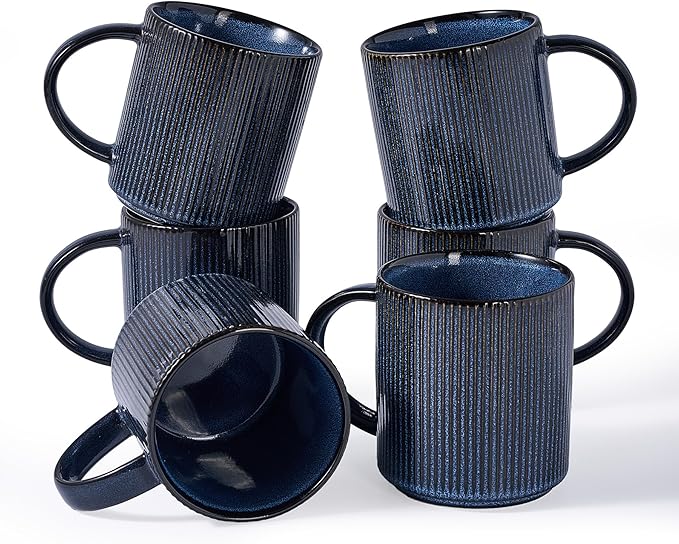 famiware Coffee Mug Set for 6, Star 16 oz Catering Mugs Cup Set