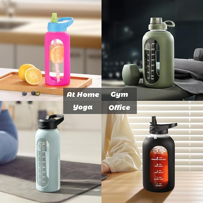 CIVAGO 32 oz Glass Water Bottle