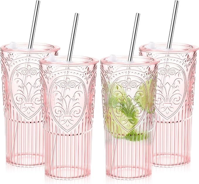 4 Set 20oz Vintage Plastic Tumbler