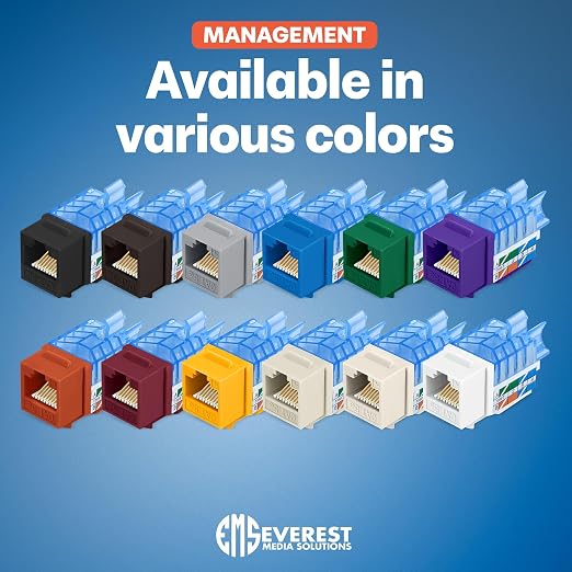 Everest 45° Angled RJ45 Cat5e Keystone Jacks 50-Pack in Light Almond