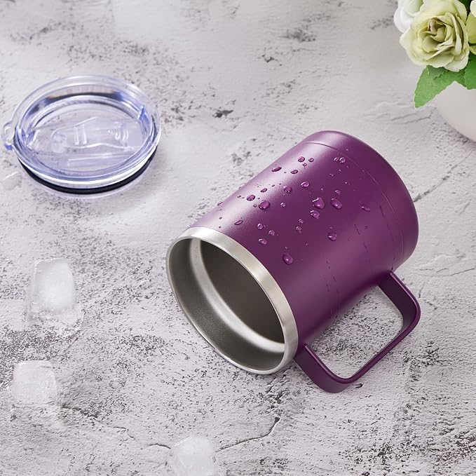 MEWAY 12oz Coffee Mug With Handle 2 Pack Bulk, Stainless Steel Insulated Travel