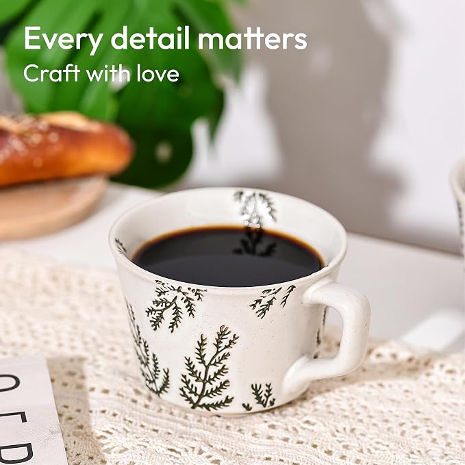 11 oz Ceramic Coffee Mug, Stoneware Teacup