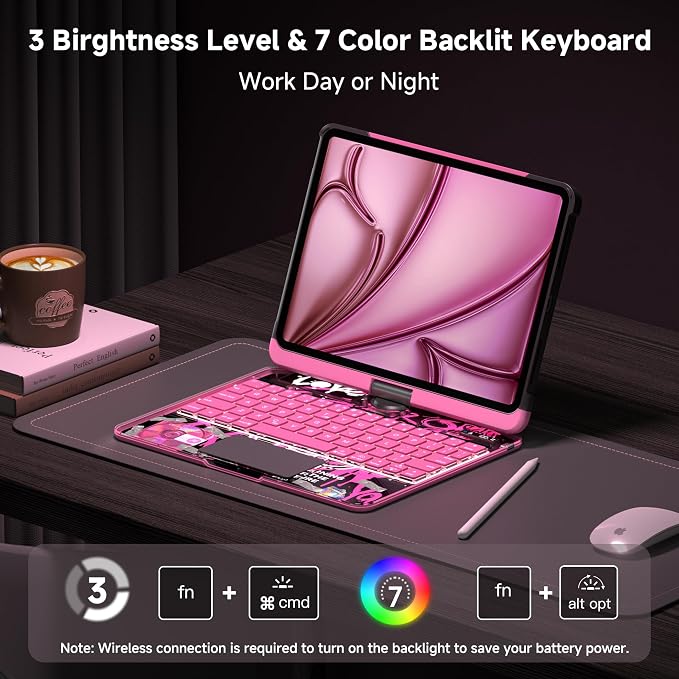 iPad Keyboard Case for iPad 10th Gen & 11th, Magic Wireless Keyboard