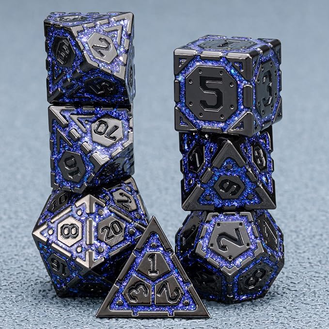 DND Metal Dice Set, Polyhedral Dice Set