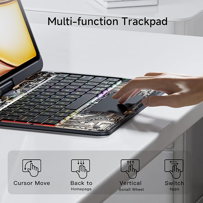 Keyboard Case for 12.9 inch iPad Pro 6/5/4/3rd Gen & 13 inch iPad Air Wireless