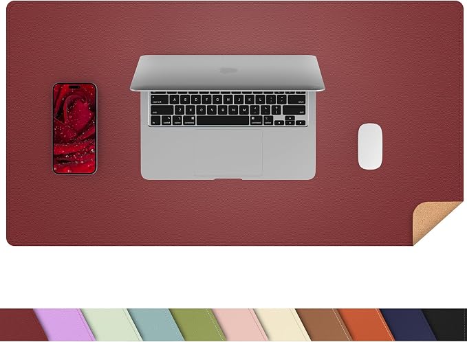 AFIING Leather Desk pad Protector, Large Desk mat