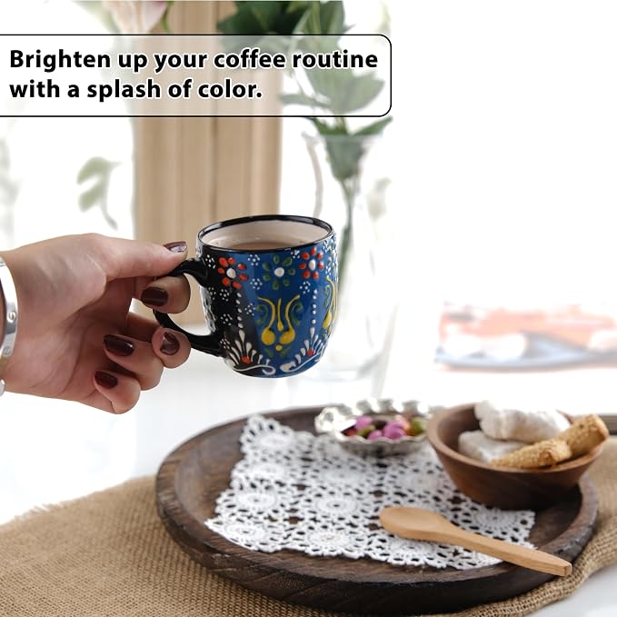 Espresso Cups Set of 2 | 4 oz Small Espresso Cups | Turkish Tea Cups |