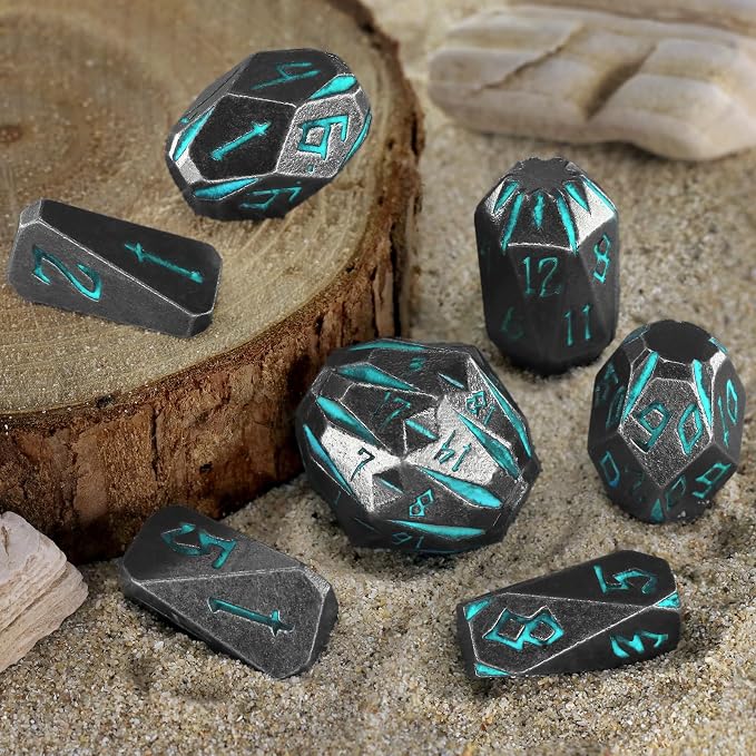 Dungeons and Dragon Dice of 7, Metal Dice Set D and D Polyhedral DND Dice Set