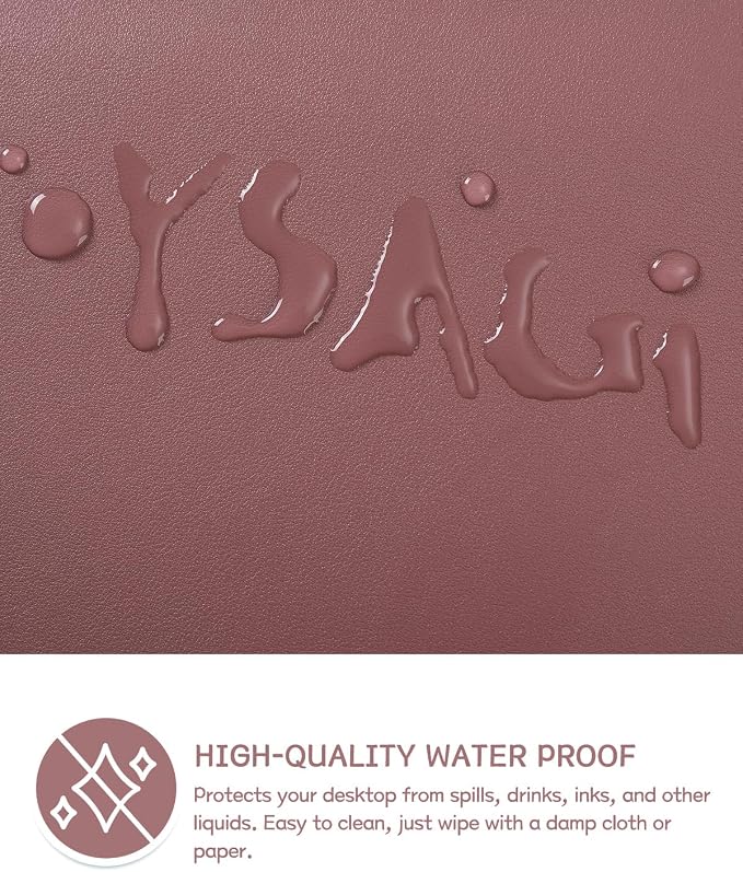 YSAGi Non-Slip Leather Desk Pad Blotter, Waterproof Laptop Computer Desk