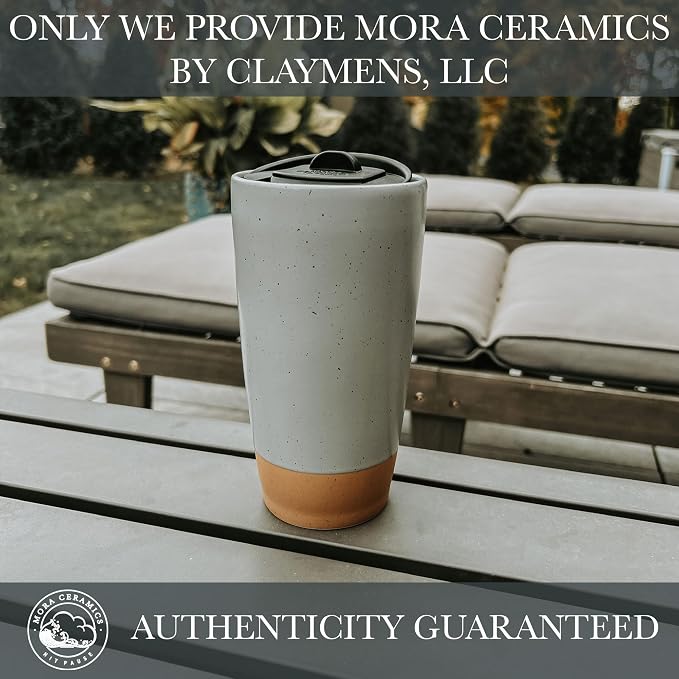Mora Double Wall Ceramic Coffee Travel Mug