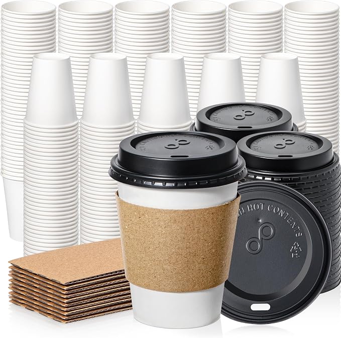 Fit Meal Prep 500 Pack 12 oz Disposable Coffee Cups