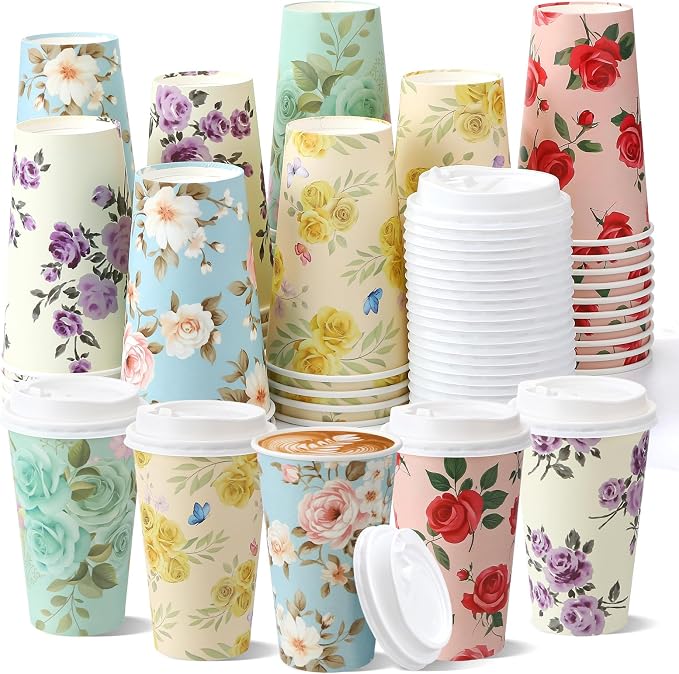 50 Pack 16 oz Disposable Coffee Cups