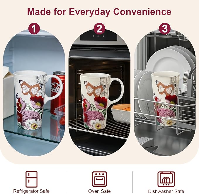 Topadorn 17oz Ceramic Travel Mug