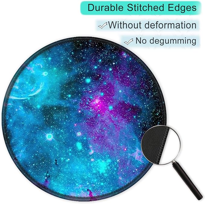 ITNRSIIET Round Mouse Pad with Stitched Edge Premium-Textured Waterproof