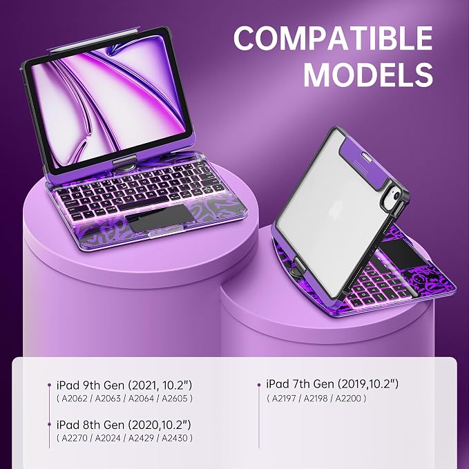 GUSGU Transparent Case with Wireless Keyboard