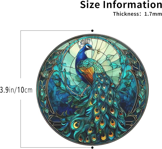 Insect Coasters Leather Round Drink Coasters 6 Pcs Set