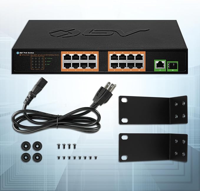 BV-Tech 18 Ports Long Range PoE+ Switch