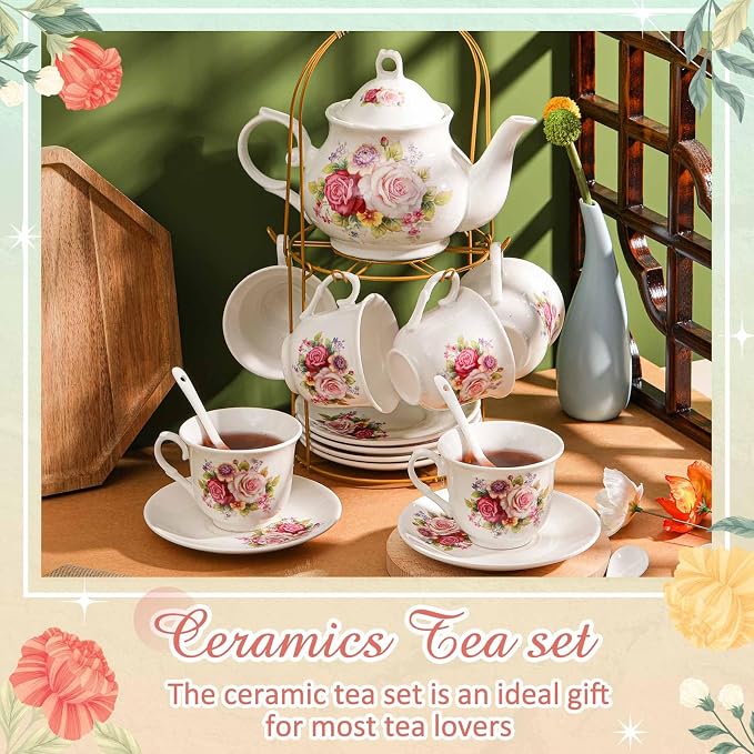 Zhehao 20 Pcs Porcelain Tea Set