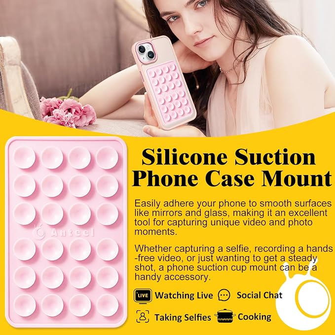 Anteel MAX Silicone Suction Phone Case Adhesive Mount, Upgraded Super Strong