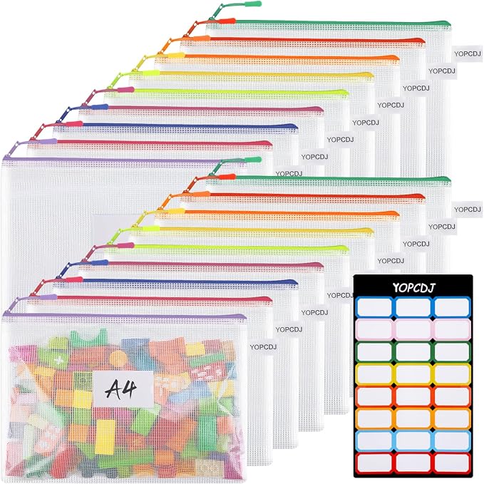 18 Pack A4 Mesh zipper pouch bags, Zipper Bags