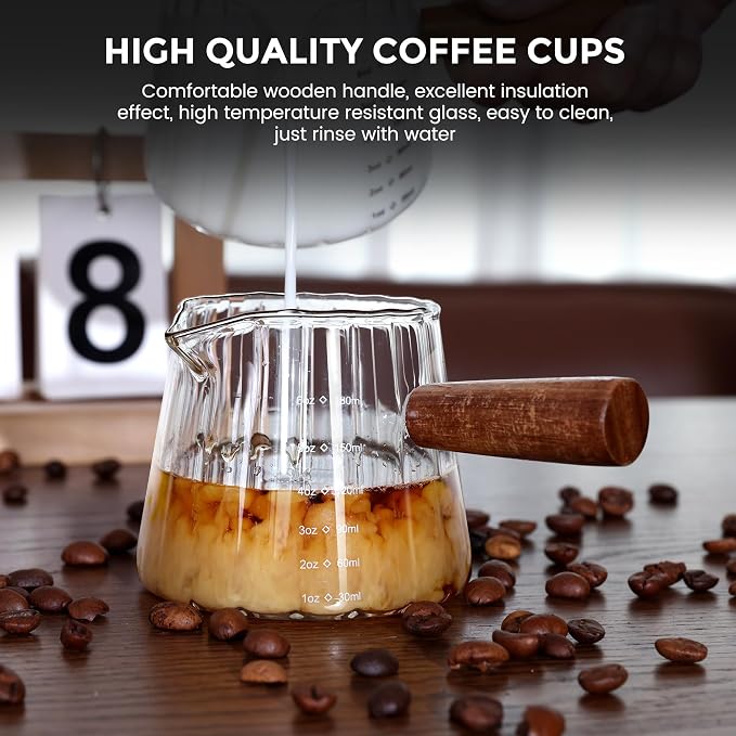 Espresso Measuring Cup 6 Oz, Espresso Glass Cups