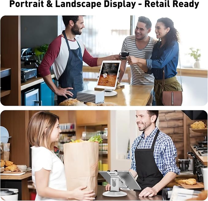 AboveTEK Retail Kiosk iPad Stand, 360° Rotating Commercial POS Tablet Stand