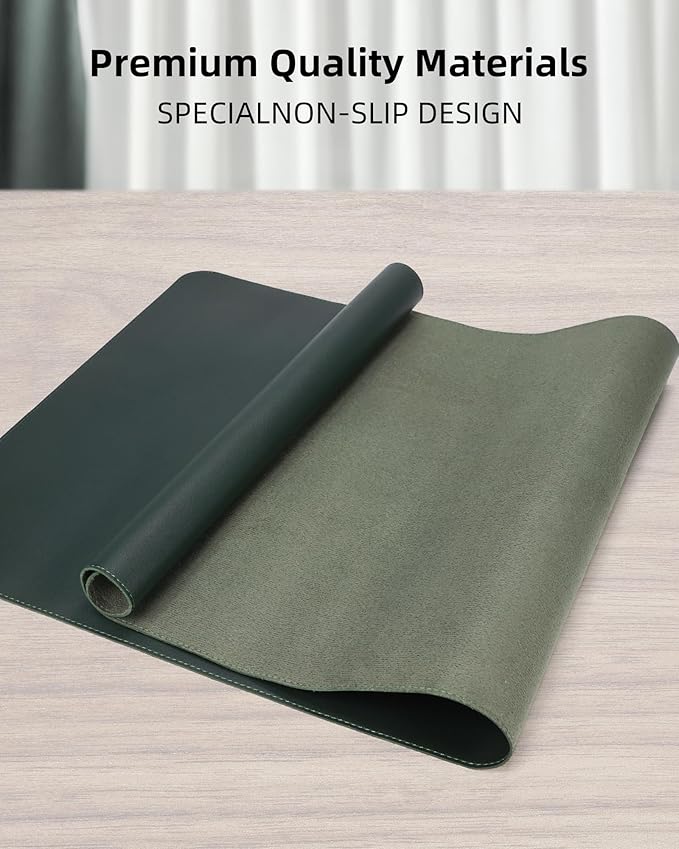 Leather Desk Pad Protector, Non-Slip PU Leather Blotter, Laptop Desk Pad