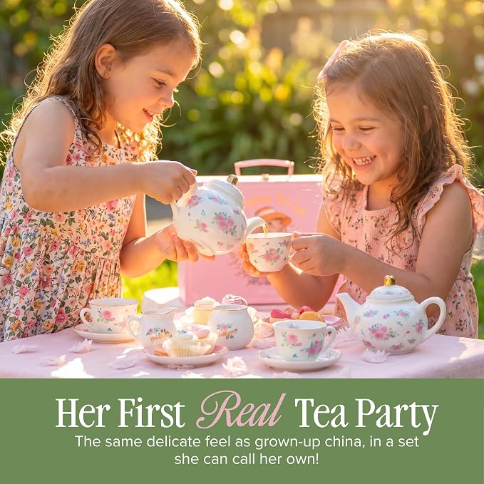 Giggle & Honey® White Floral Tea Party Set