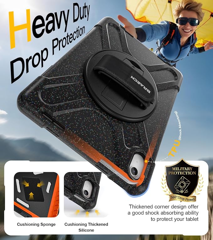 BRAECN for iPad 11th/10th Generation case 11/10.9 inch 2025/2022 Heavy Duty