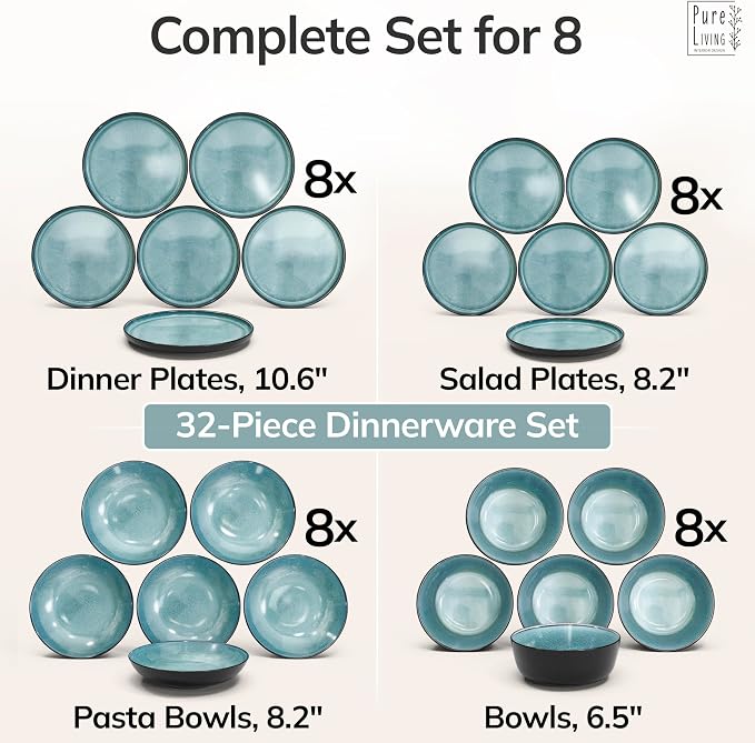 32 Piece Stoneware Dinnerware Set